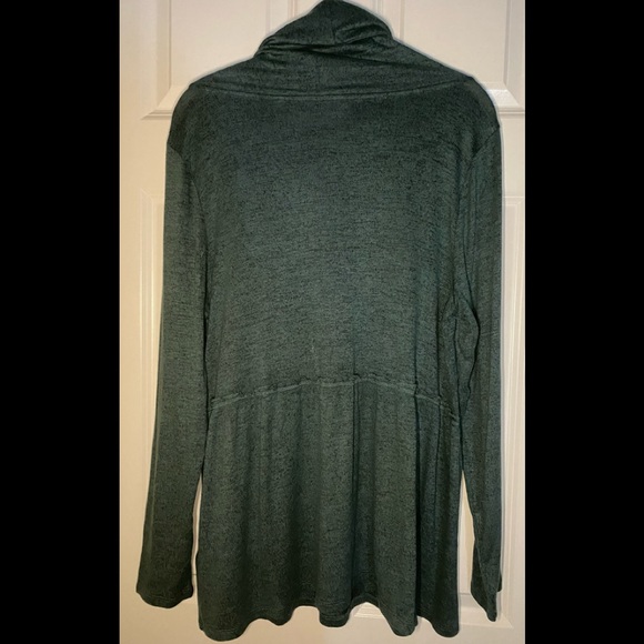 AnyBody brushed Hacci peplum top with cowl neck. Silver pine medium. - Picture 9 of 9